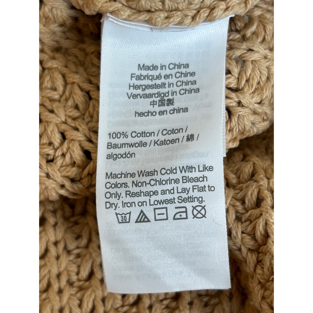 J. CREW Women's Turtleneck Cotton Poncho Sweater Tan Size XS/S Preppy - Picture 6 of 10